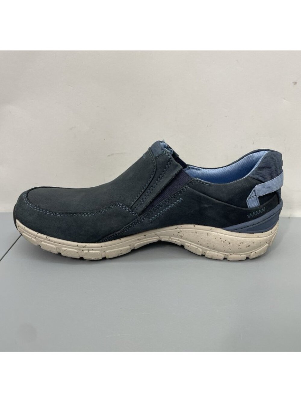 Clarks Wave Plateau Loafer Shoes Slip On Walking Waterproof Leather Blue Women 9 - Picture 11 of 13